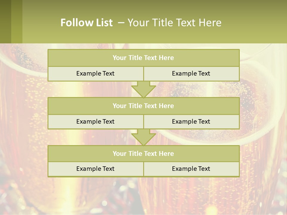 Two Glasses Of Beer With Bubbles On A Table PowerPoint Template