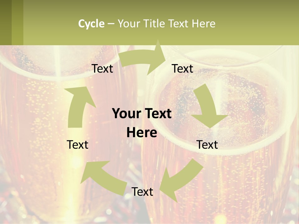 Two Glasses Of Beer With Bubbles On A Table PowerPoint Template