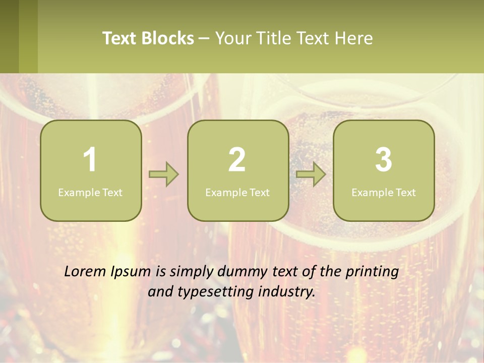 Two Glasses Of Beer With Bubbles On A Table PowerPoint Template