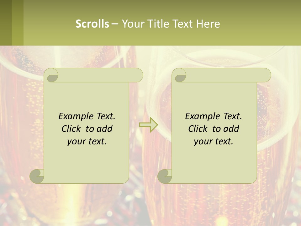 Two Glasses Of Beer With Bubbles On A Table PowerPoint Template