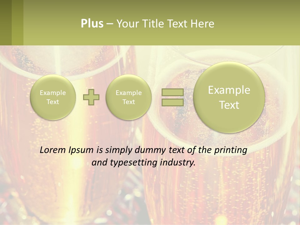 Two Glasses Of Beer With Bubbles On A Table PowerPoint Template