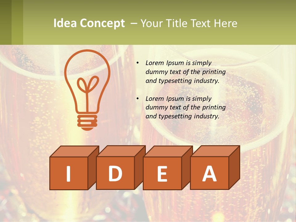 Two Glasses Of Beer With Bubbles On A Table PowerPoint Template