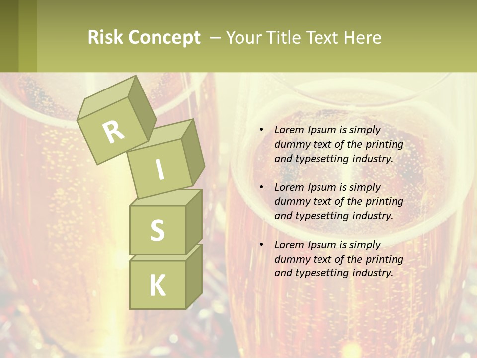 Two Glasses Of Beer With Bubbles On A Table PowerPoint Template