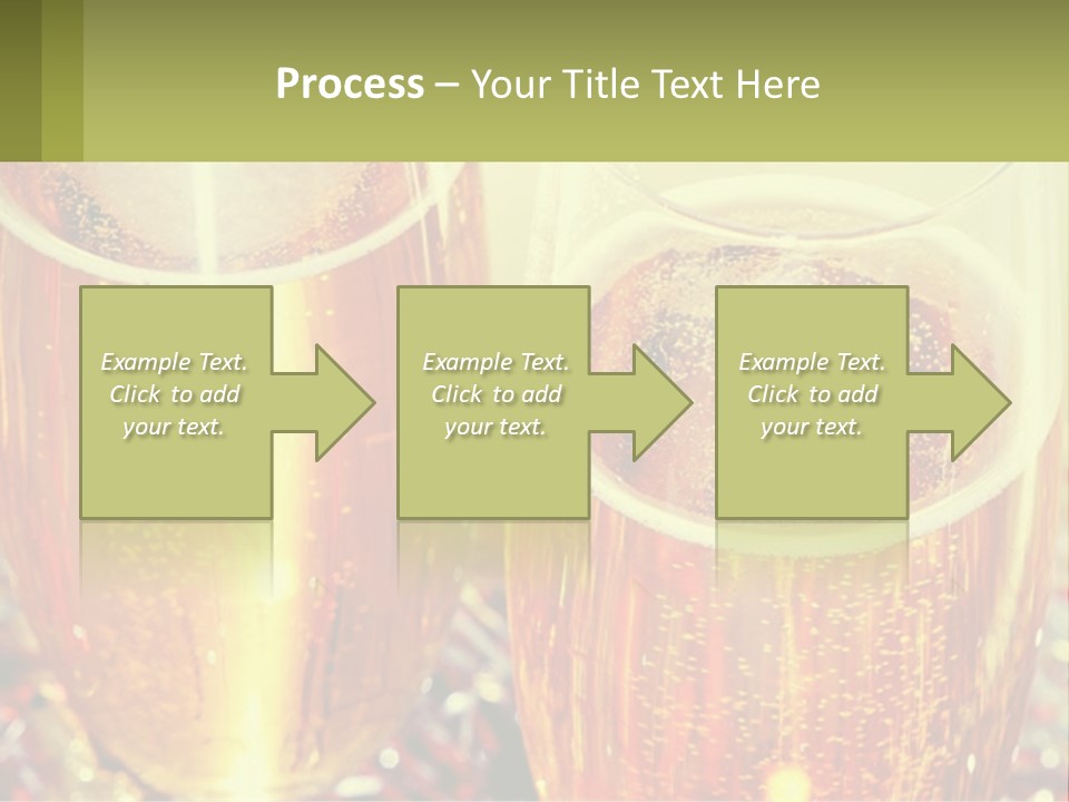 Two Glasses Of Beer With Bubbles On A Table PowerPoint Template