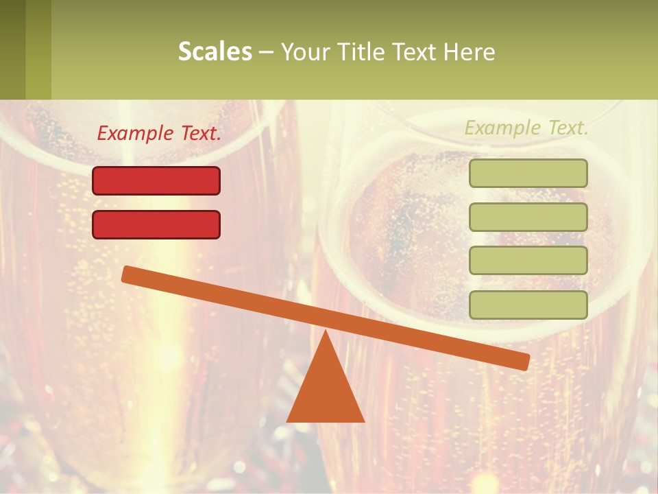 Two Glasses Of Beer With Bubbles On A Table PowerPoint Template