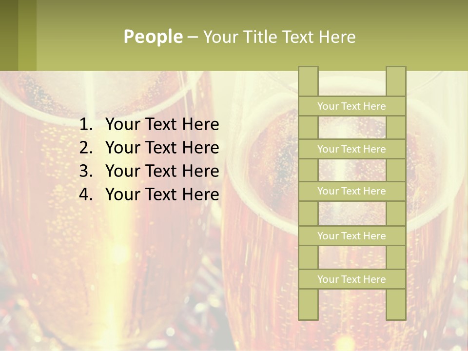 Two Glasses Of Beer With Bubbles On A Table PowerPoint Template