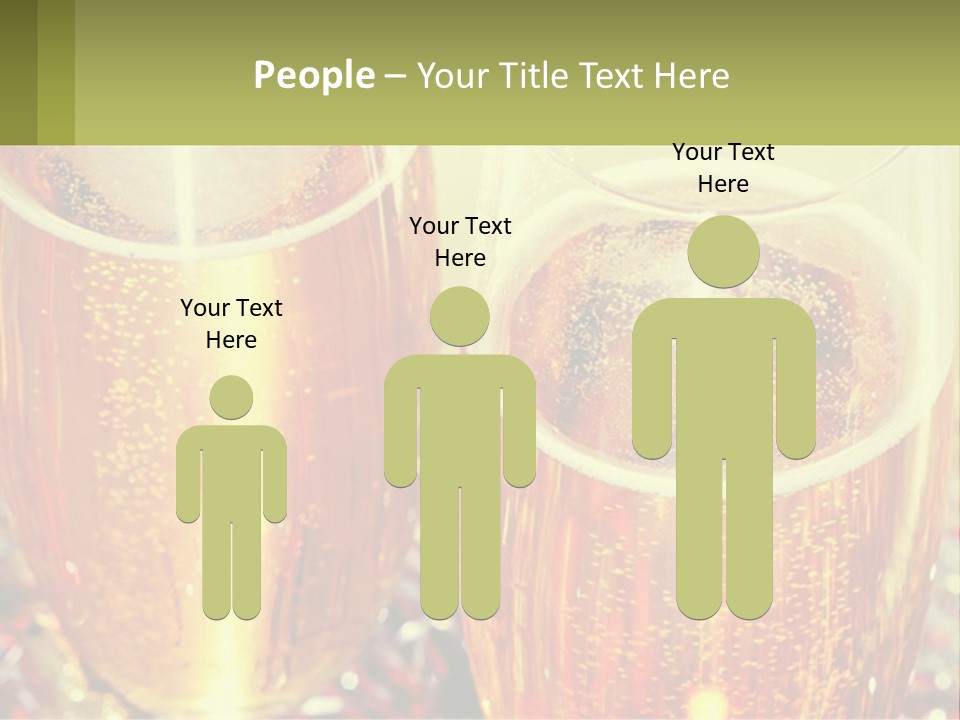 Two Glasses Of Beer With Bubbles On A Table PowerPoint Template