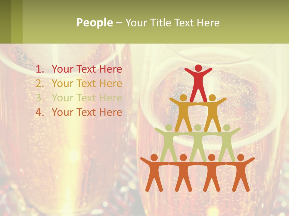 Two Glasses Of Beer With Bubbles On A Table PowerPoint Template