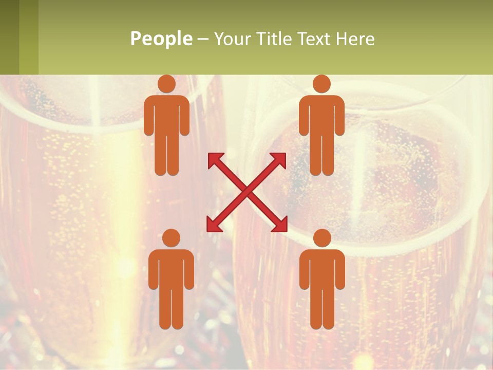 Two Glasses Of Beer With Bubbles On A Table PowerPoint Template