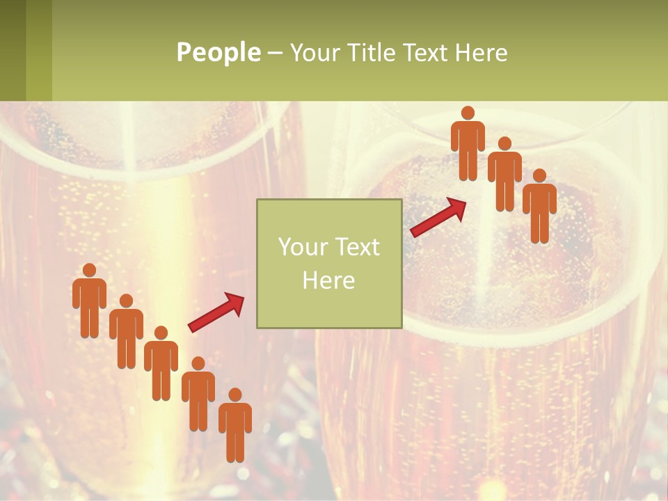 Two Glasses Of Beer With Bubbles On A Table PowerPoint Template