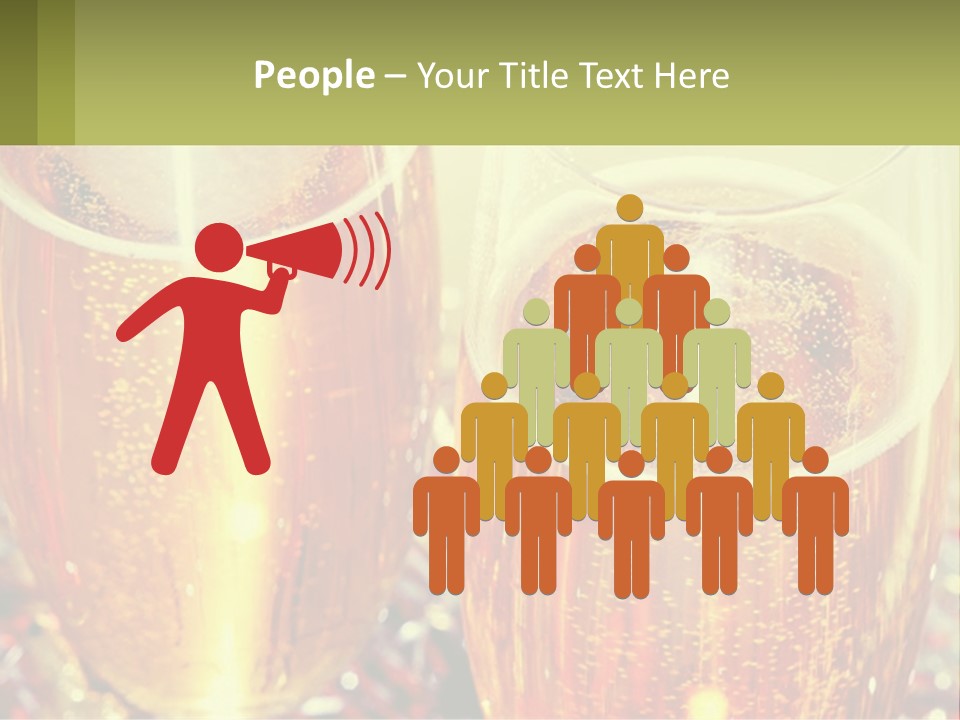 Two Glasses Of Beer With Bubbles On A Table PowerPoint Template