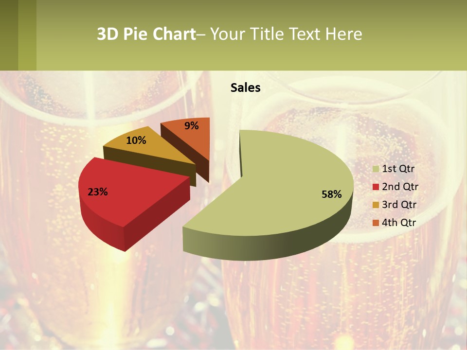 Two Glasses Of Beer With Bubbles On A Table PowerPoint Template