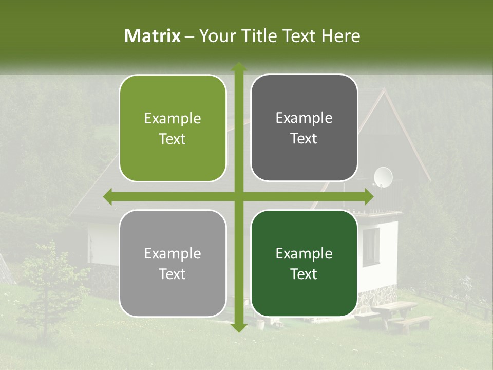 A House In The Middle Of A Field With Trees In The Background PowerPoint Template