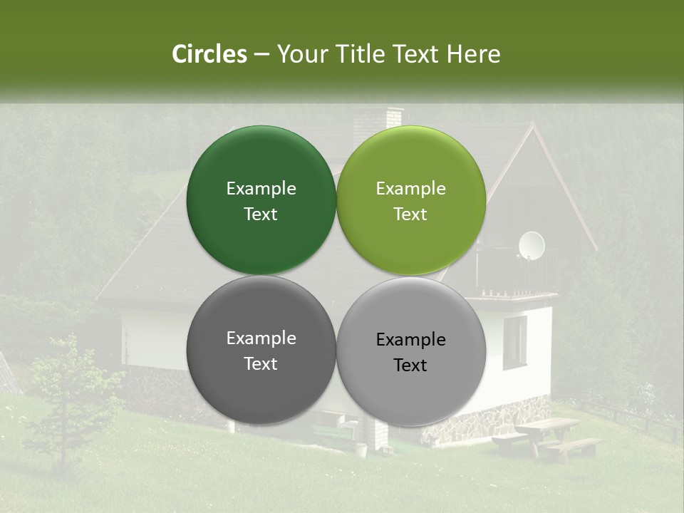 A House In The Middle Of A Field With Trees In The Background PowerPoint Template