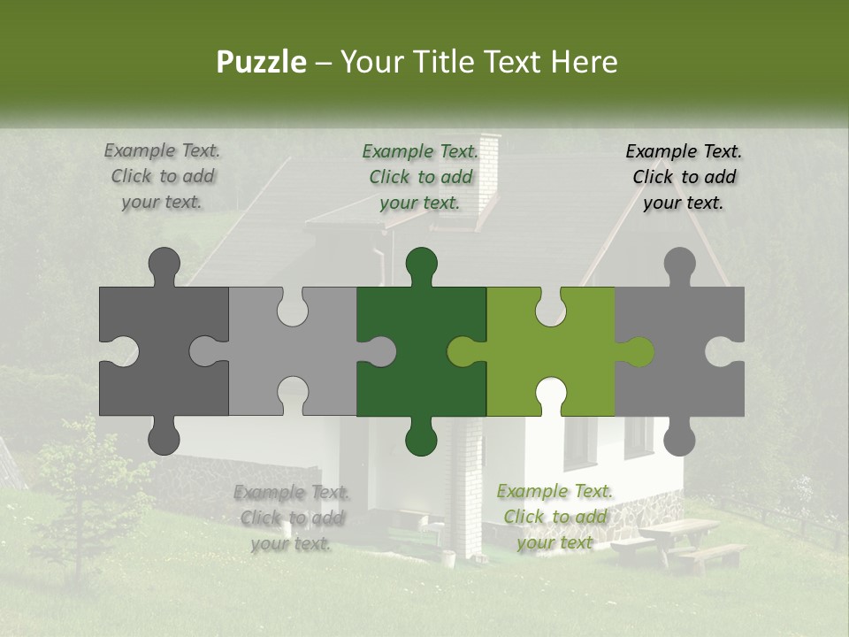 A House In The Middle Of A Field With Trees In The Background PowerPoint Template