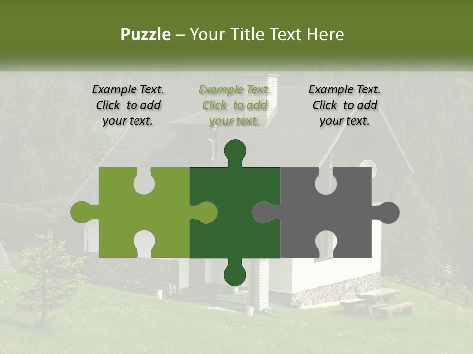 A House In The Middle Of A Field With Trees In The Background PowerPoint Template