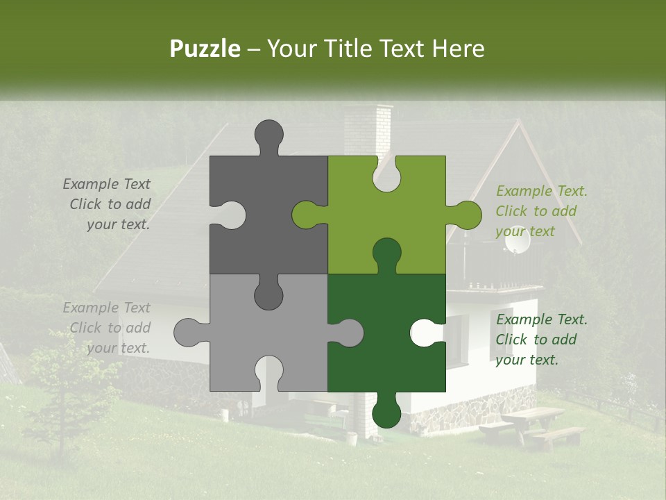 A House In The Middle Of A Field With Trees In The Background PowerPoint Template