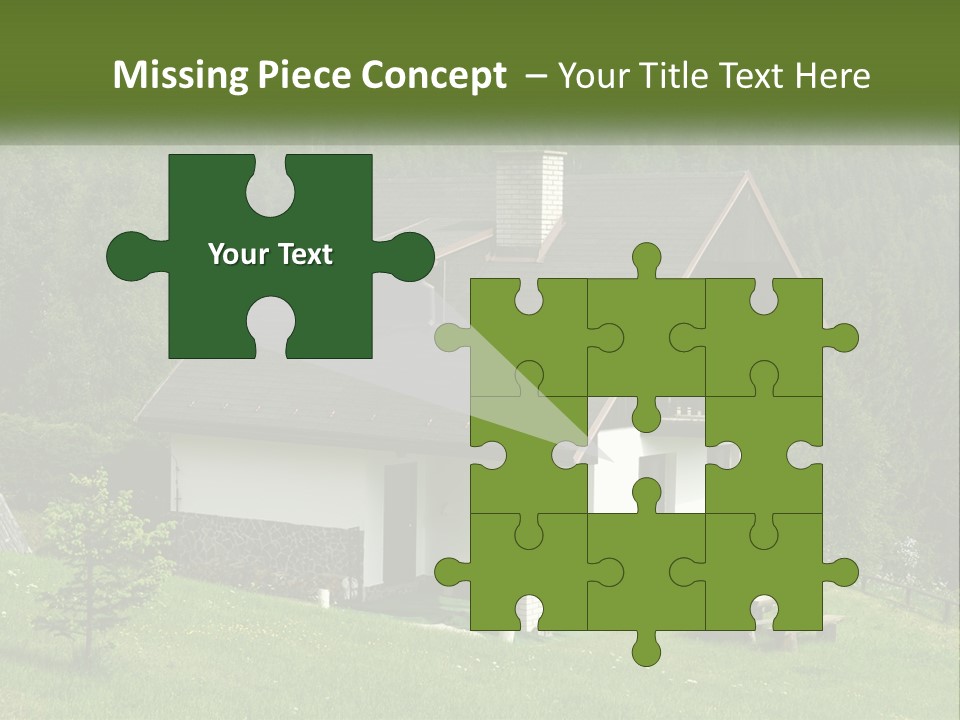 A House In The Middle Of A Field With Trees In The Background PowerPoint Template