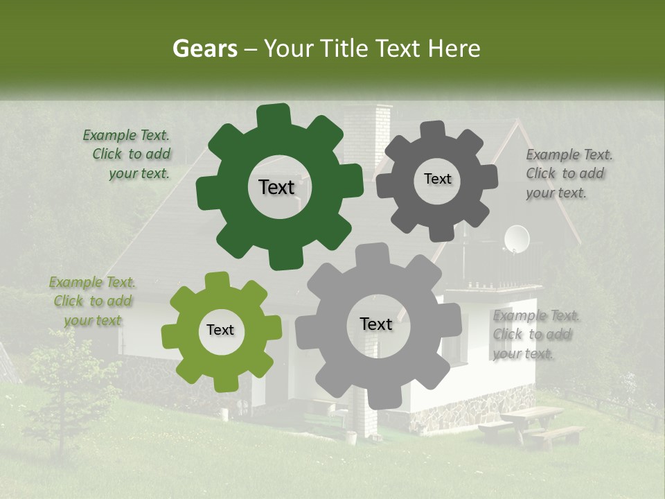 A House In The Middle Of A Field With Trees In The Background PowerPoint Template