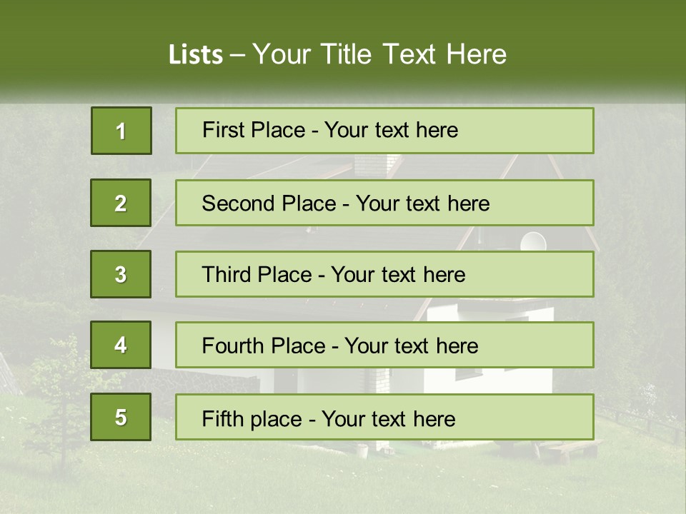 A House In The Middle Of A Field With Trees In The Background PowerPoint Template