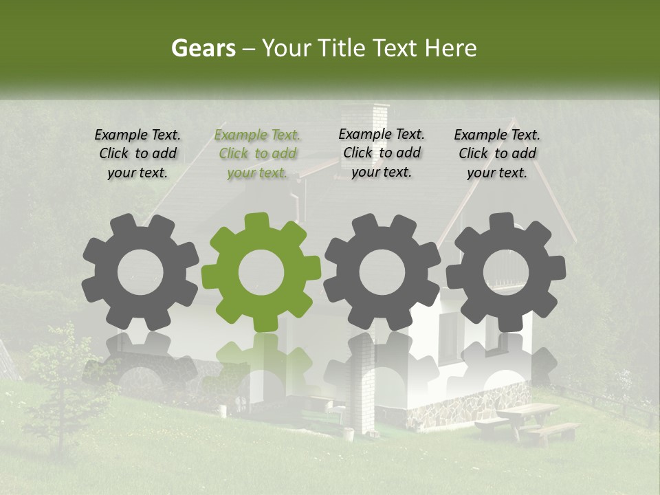 A House In The Middle Of A Field With Trees In The Background PowerPoint Template