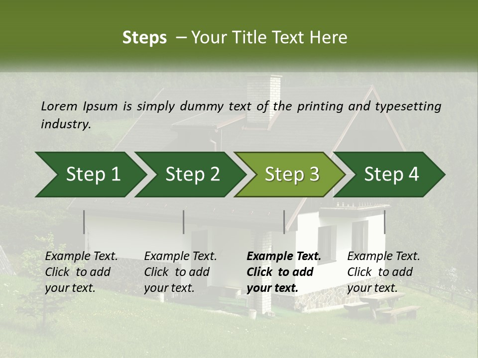 A House In The Middle Of A Field With Trees In The Background PowerPoint Template