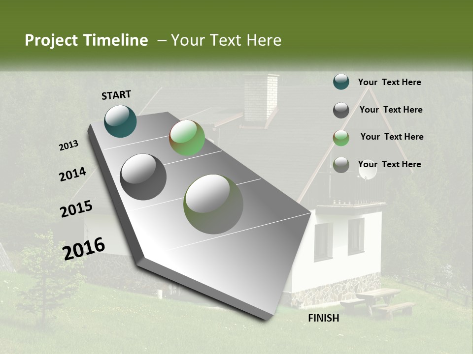 A House In The Middle Of A Field With Trees In The Background PowerPoint Template