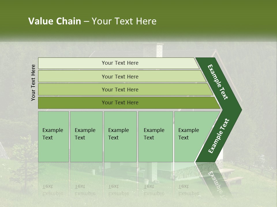 A House In The Middle Of A Field With Trees In The Background PowerPoint Template