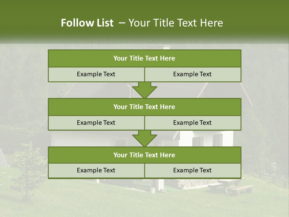 A House In The Middle Of A Field With Trees In The Background PowerPoint Template