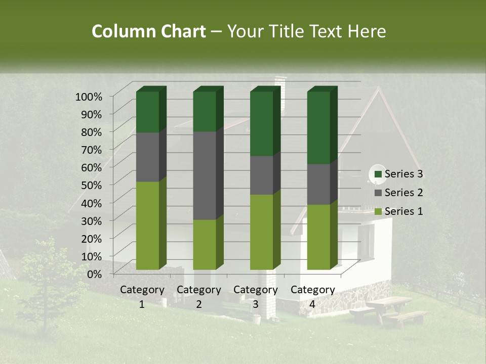 A House In The Middle Of A Field With Trees In The Background PowerPoint Template