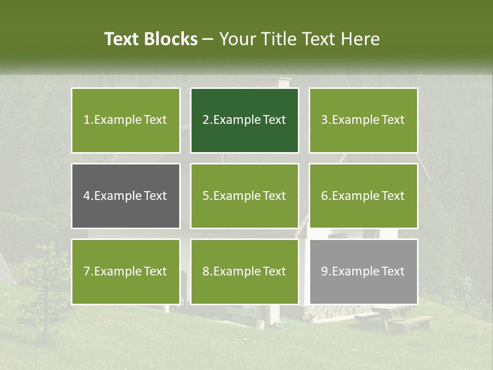 A House In The Middle Of A Field With Trees In The Background PowerPoint Template