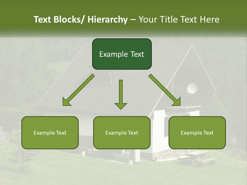 A House In The Middle Of A Field With Trees In The Background PowerPoint Template