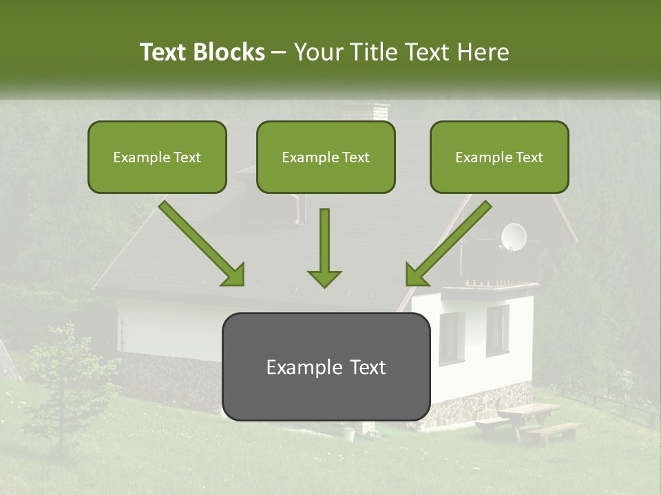 A House In The Middle Of A Field With Trees In The Background PowerPoint Template