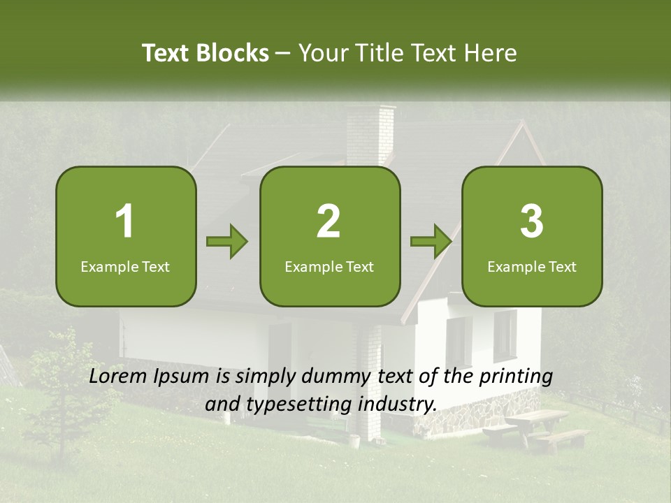 A House In The Middle Of A Field With Trees In The Background PowerPoint Template