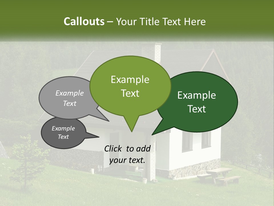 A House In The Middle Of A Field With Trees In The Background PowerPoint Template