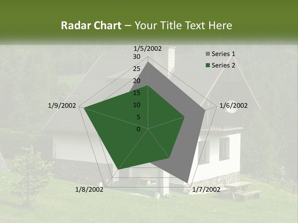 A House In The Middle Of A Field With Trees In The Background PowerPoint Template