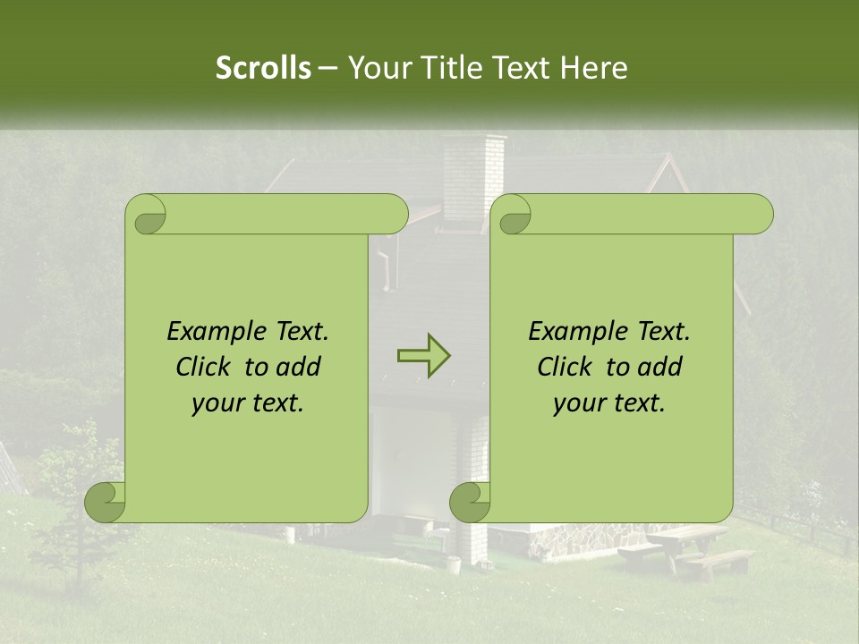 A House In The Middle Of A Field With Trees In The Background PowerPoint Template