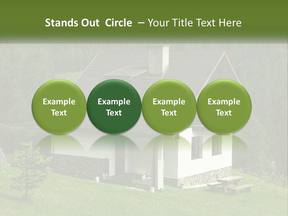 A House In The Middle Of A Field With Trees In The Background PowerPoint Template