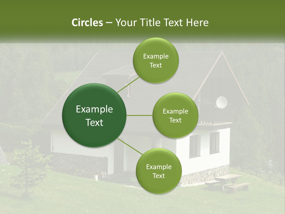 A House In The Middle Of A Field With Trees In The Background PowerPoint Template