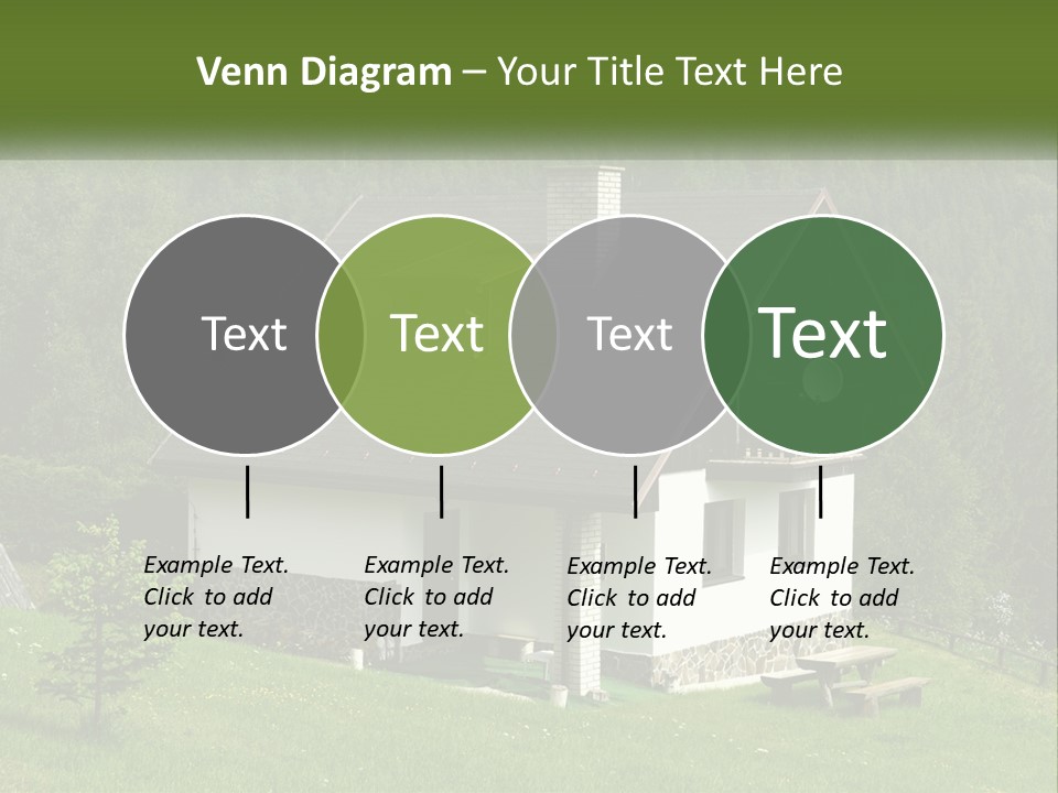 A House In The Middle Of A Field With Trees In The Background PowerPoint Template
