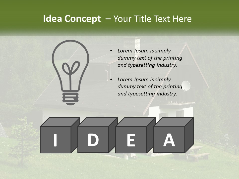 A House In The Middle Of A Field With Trees In The Background PowerPoint Template