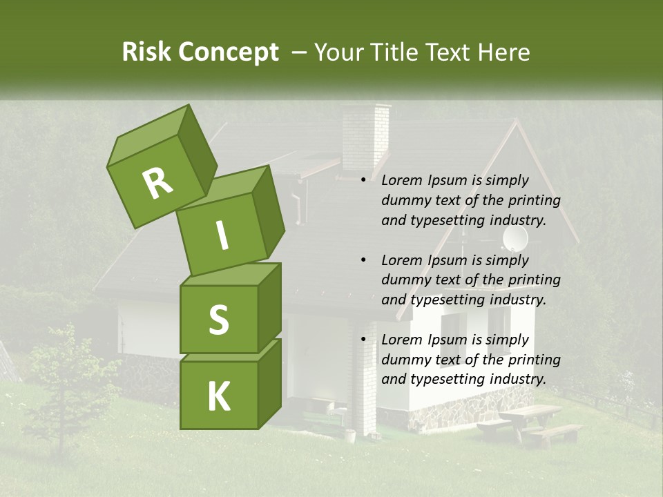 A House In The Middle Of A Field With Trees In The Background PowerPoint Template