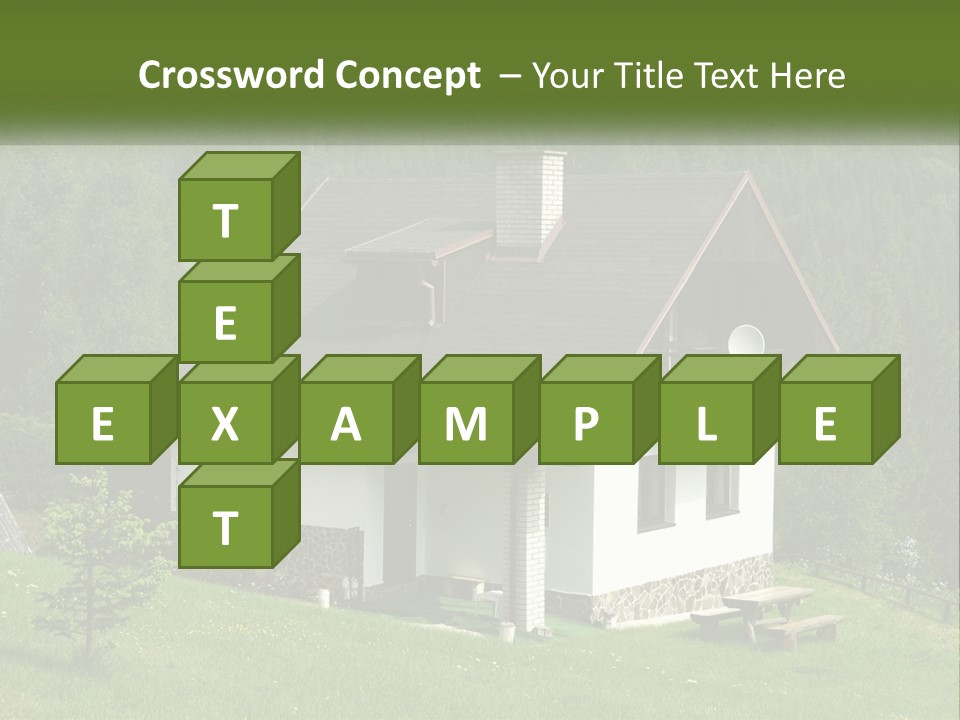 A House In The Middle Of A Field With Trees In The Background PowerPoint Template
