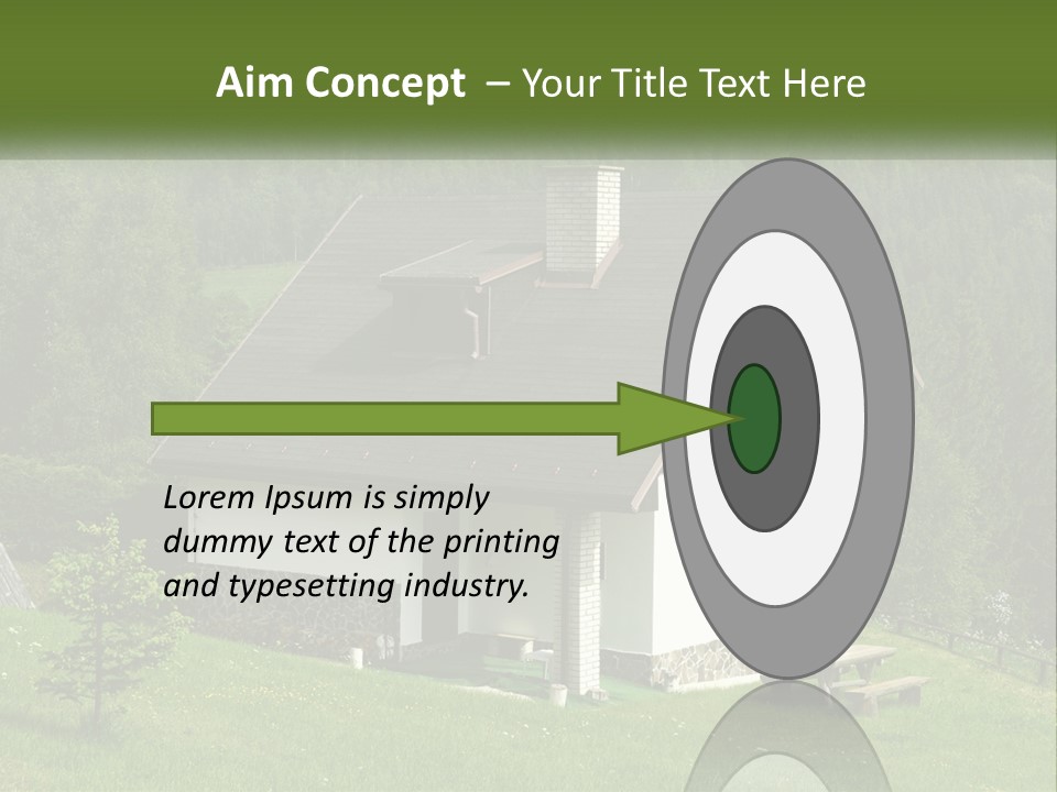 A House In The Middle Of A Field With Trees In The Background PowerPoint Template
