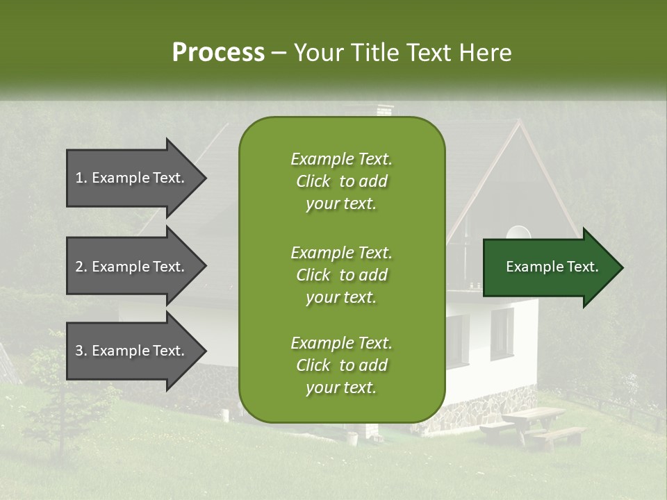 A House In The Middle Of A Field With Trees In The Background PowerPoint Template