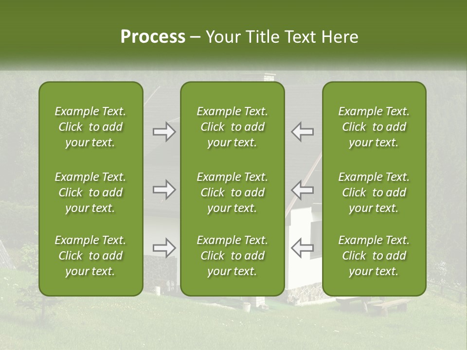 A House In The Middle Of A Field With Trees In The Background PowerPoint Template