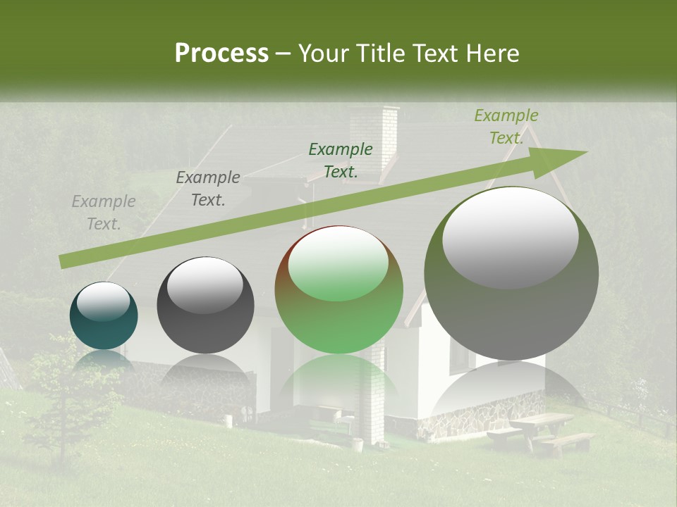 A House In The Middle Of A Field With Trees In The Background PowerPoint Template