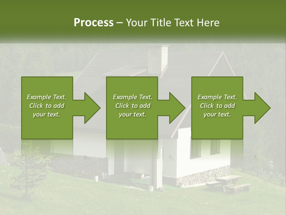 A House In The Middle Of A Field With Trees In The Background PowerPoint Template
