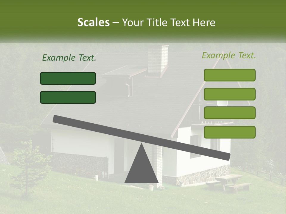 A House In The Middle Of A Field With Trees In The Background PowerPoint Template