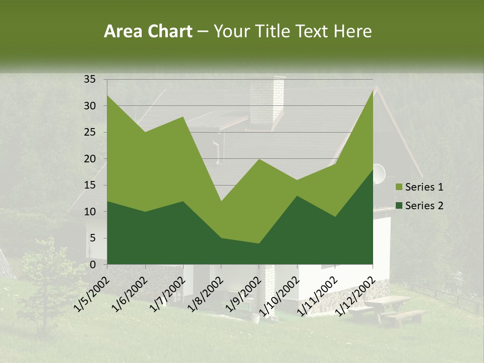 A House In The Middle Of A Field With Trees In The Background PowerPoint Template
